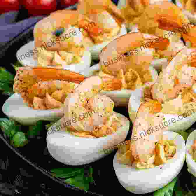 A Selection Of Classic Appetizers, Including Bruschetta, Deviled Eggs, And Shrimp Cocktail All Time Best Appetizers (All Time Best)